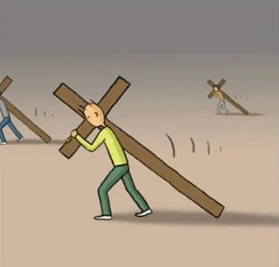 Carry Your Cross Cartoon
